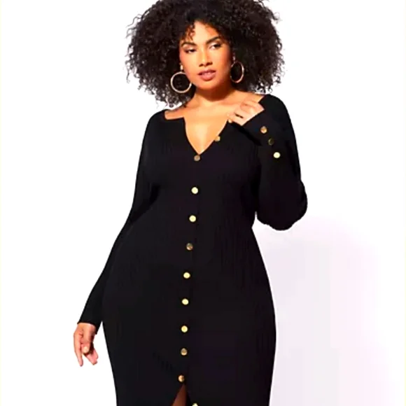 slim fit dress slacks Long Sleeve Ribbed Knit Mini Dress High Neck Bodycon Sweater Dress main image 1